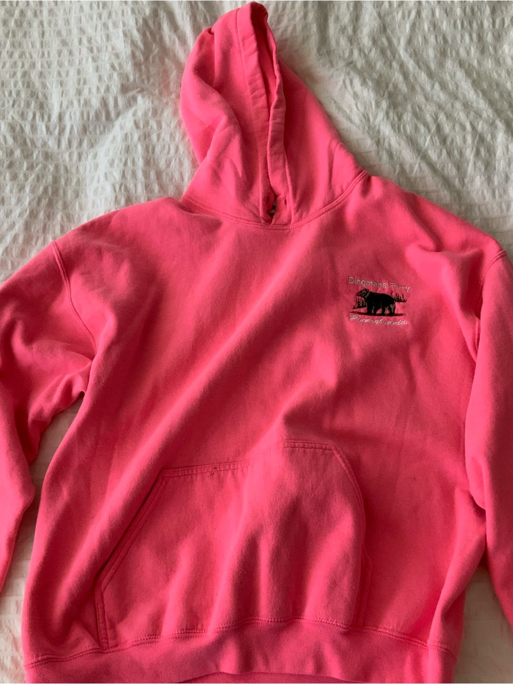 Gildan Hot Pink Hooded Sweatshirt with Small Embroidery
